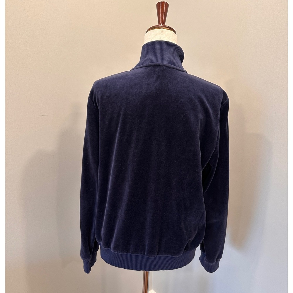 LRL Ralph Lauren Navy Velvet Track Jacket Sz XL Gold Snaps Vintage Y2K City Chic - Picture 3 of 13